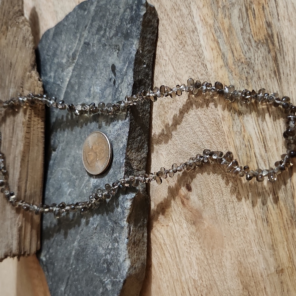 Smoky Quartz and Sterling Silver Necklace NWOT
